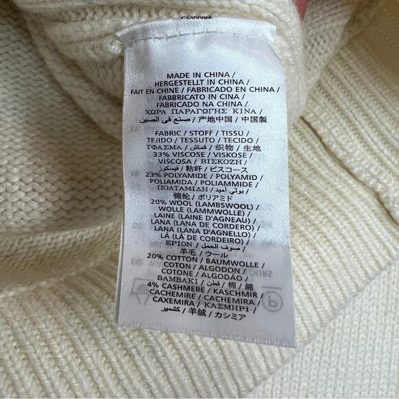 Gant Rugger | Women’s Cream Wrap Cross Front Knit Sweater Wool Cashmere S - Picture 7 of 12